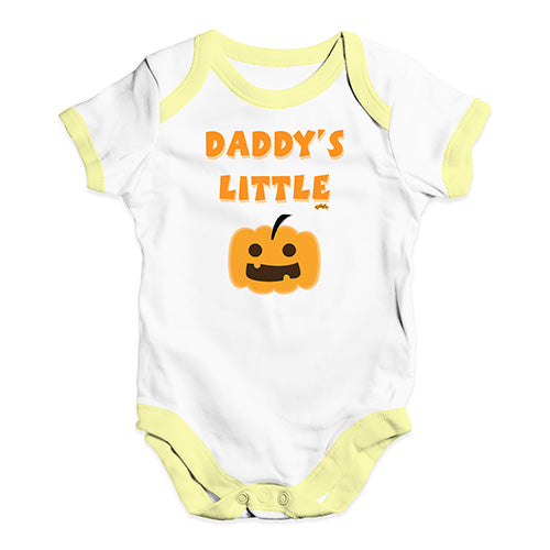 Funny Baby Clothes Daddy's Little Pumpkin Baby Unisex Baby Grow Bodysuit 3 - 6 Months White Yellow Trim