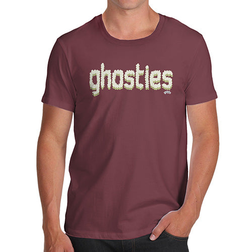 Funny Tshirts For Men Ghosties  Men's T-Shirt X-Large Burgundy