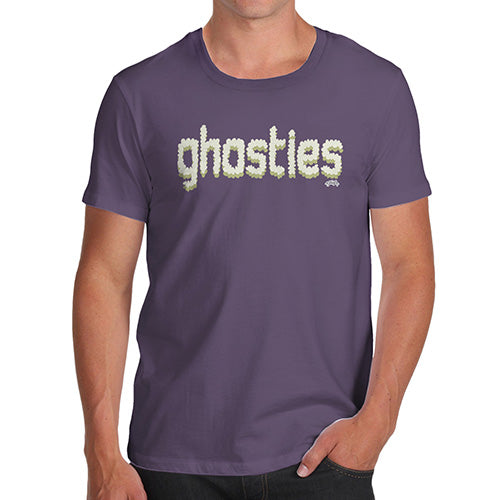 Mens Funny Sarcasm T Shirt Ghosties  Men's T-Shirt Small Plum