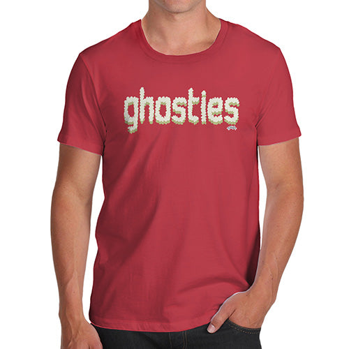 Funny Mens T Shirts Ghosties  Men's T-Shirt X-Large Red