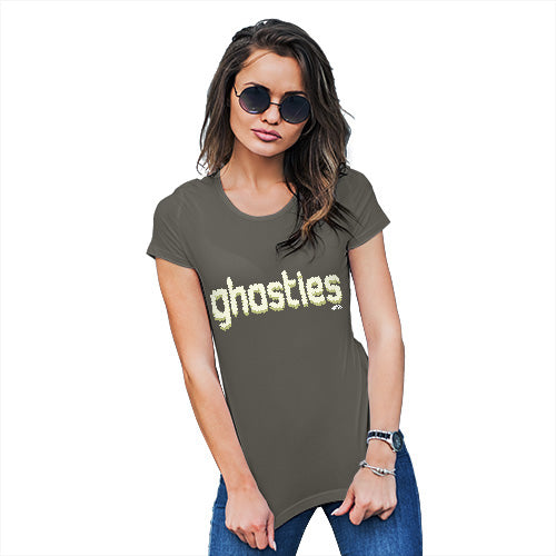 Funny Shirts For Women Ghosties  Women's T-Shirt Medium Khaki