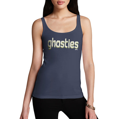 Womens Humor Novelty Graphic Funny Tank Top Ghosties  Women's Tank Top Small Navy