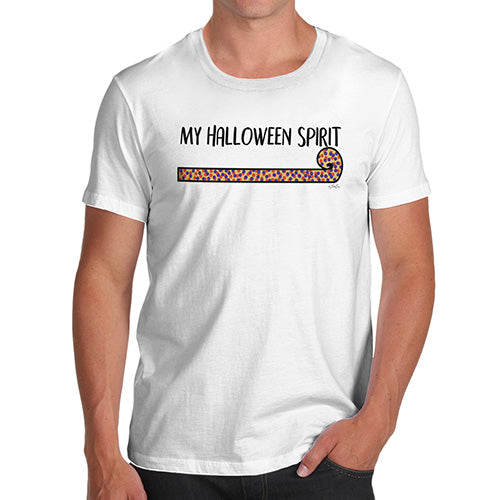 Novelty T Shirts For Dad My Halloween Spirit Men's T-Shirt X-Large White