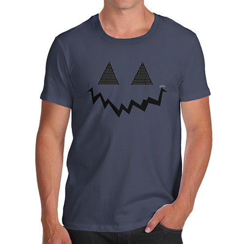 Funny T Shirts For Men Pumpkin Hidden Smile Men's T-Shirt X-Large Navy