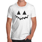 Novelty Tshirts Men Funny Pumpkin Hidden Smile Men's T-Shirt Small White