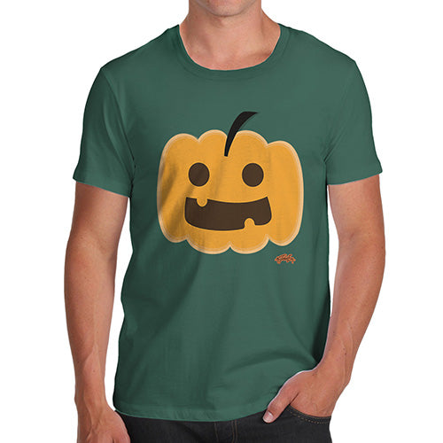Funny Tee For Men Happy Pumpkin Men's T-Shirt X-Large Bottle Green