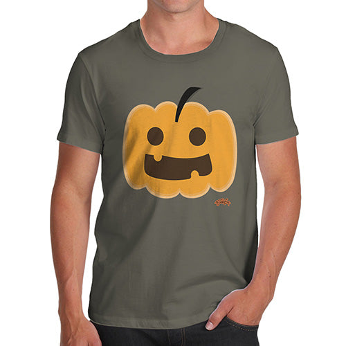 Novelty Tshirts Men Happy Pumpkin Men's T-Shirt Small Khaki