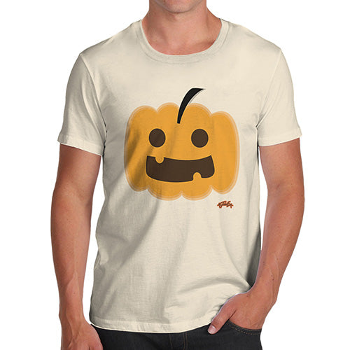 Funny Mens Tshirts Happy Pumpkin Men's T-Shirt Medium Natural