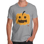 Funny Mens Tshirts Happy Pumpkin Men's T-Shirt Small Light Grey