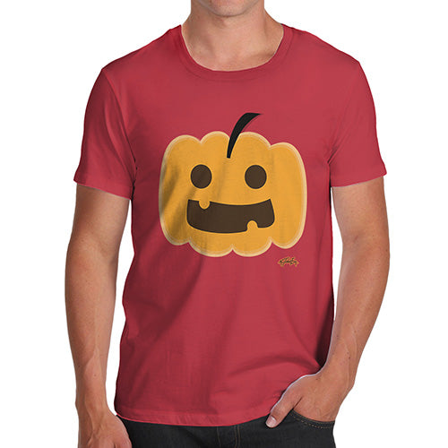 Novelty Tshirts Men Funny Happy Pumpkin Men's T-Shirt Medium Red