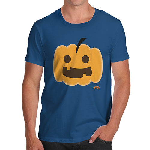 Funny T-Shirts For Guys Happy Pumpkin Men's T-Shirt Small Royal Blue
