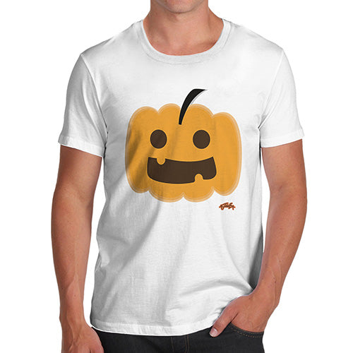 Funny Tee Shirts For Men Happy Pumpkin Men's T-Shirt X-Large White