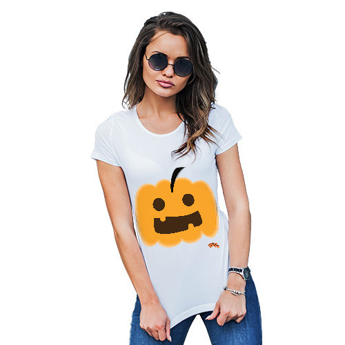 Funny T Shirts For Mum Happy Pumpkin Women's T-Shirt Small White