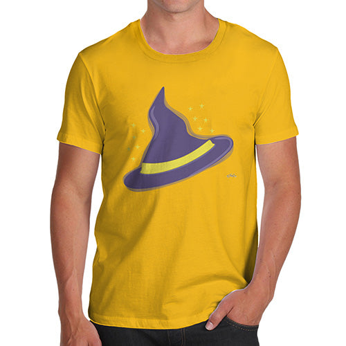Novelty Tshirts Men Witches Hat Men's T-Shirt Small Yellow