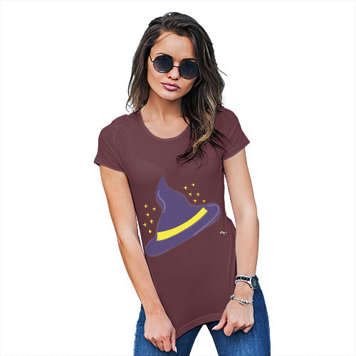 Funny T-Shirts For Women Witches Hat Women's T-Shirt Small Burgundy