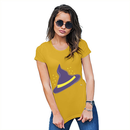 Womens Funny Sarcasm T Shirt Witches Hat Women's T-Shirt Large Yellow