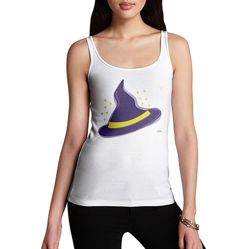 Womens Humor Novelty Graphic Funny Tank Top Witches Hat Women's Tank Top X-Large White