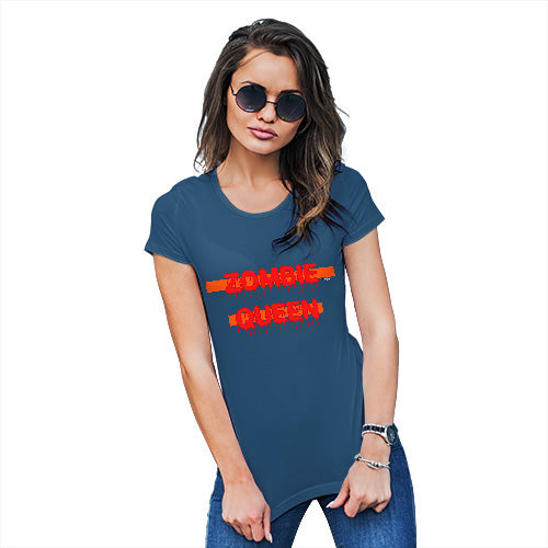 Funny T Shirts For Mom Zombie Queen Women's T-Shirt Medium Royal Blue