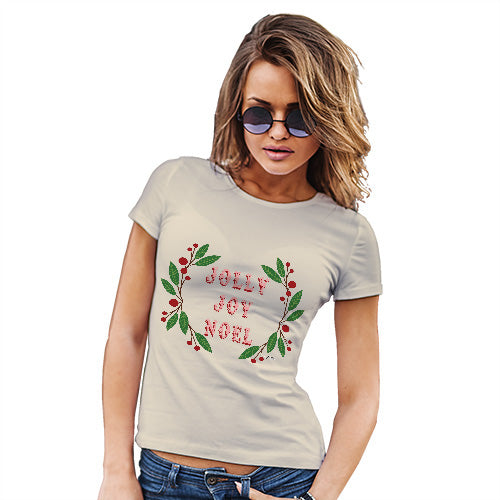 Womens Funny Tshirts Jolly Joy NoÃ«l Women's T-Shirt Small Natural