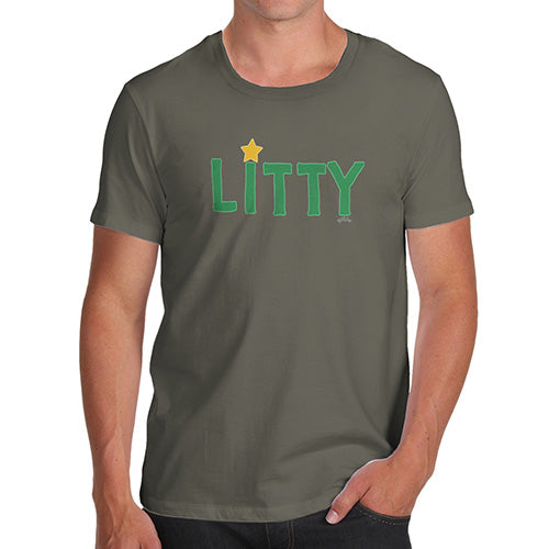 Funny T Shirts For Men Litty Men's T-Shirt X-Large Khaki