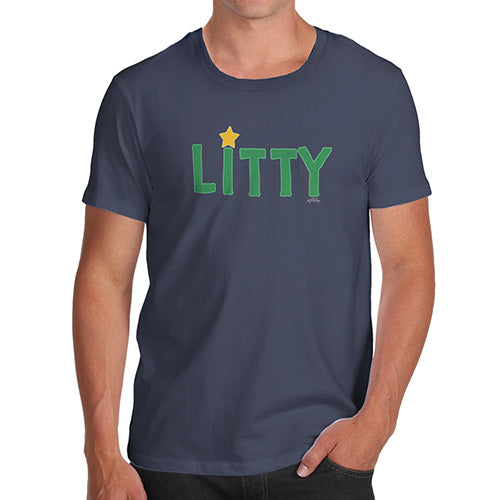 Novelty T Shirts For Dad Litty Men's T-Shirt Small Navy