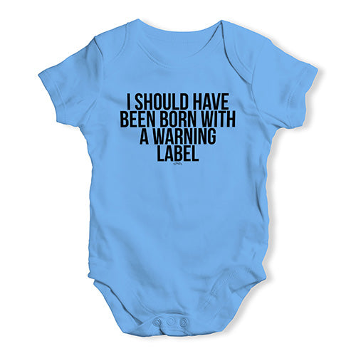 Bodysuit Baby Romper Born With A Warning Label Baby Unisex Baby Grow Bodysuit 12 - 18 Months Blue