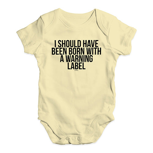 Funny Infant Baby Bodysuit Onesies Born With A Warning Label Baby Unisex Baby Grow Bodysuit 0 - 3 Months Lemon