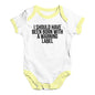 Baby Boy Clothes Born With A Warning Label Baby Unisex Baby Grow Bodysuit 6 - 12 Months White Yellow Trim