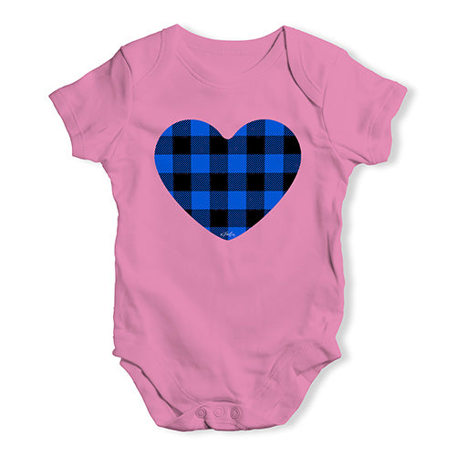 Funny Infant Baby Bodysuit Blue Tartan Heart Baby Unisex Baby Grow Bodysuit New Born Pink