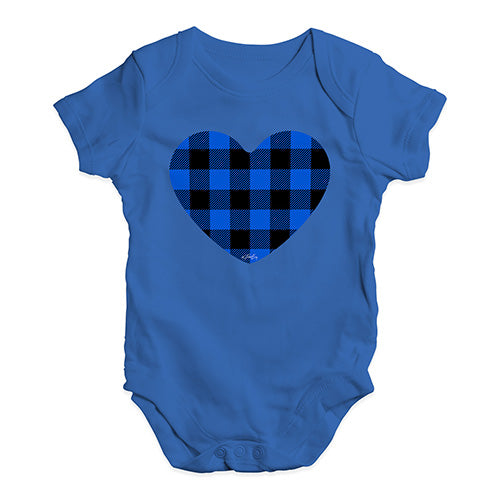 Baby Girl Clothes Blue Tartan Heart Baby Unisex Baby Grow Bodysuit 0 - 3 Months Royal Blue