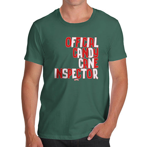 Funny T Shirts For Men Candy Cane Inspector Men's T-Shirt Small Bottle Green