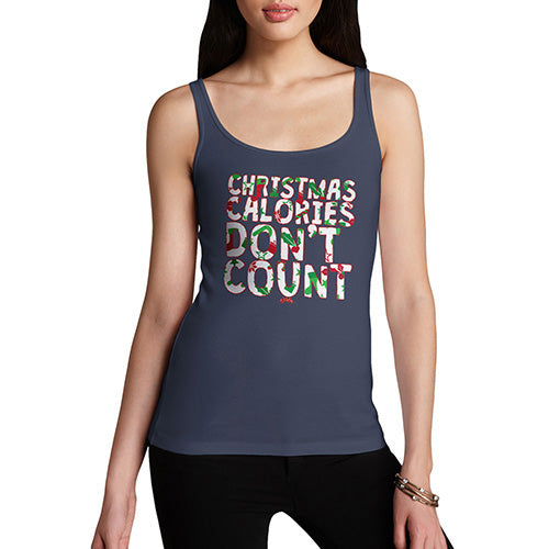 Funny Tank Tops For Women Christmas Calories Don't Count Women's Tank Top Medium Navy