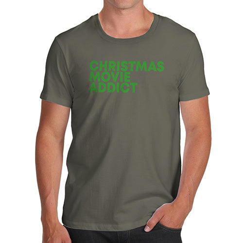 Funny T-Shirts For Men Sarcasm Christmas Movie Addict Men's T-Shirt Small Khaki