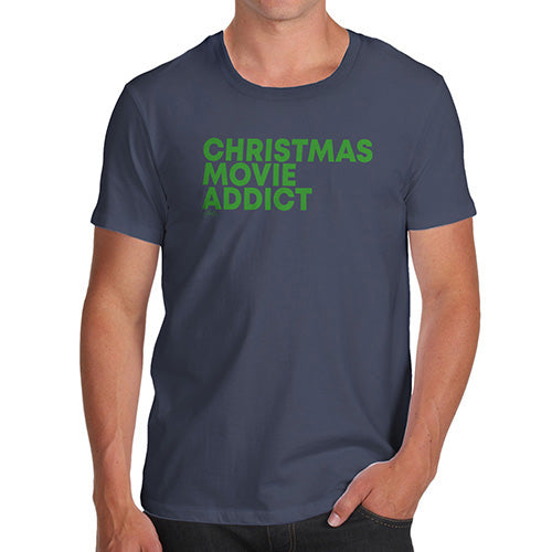 Mens T-Shirt Funny Geek Nerd Hilarious Joke Christmas Movie Addict Men's T-Shirt X-Large Navy