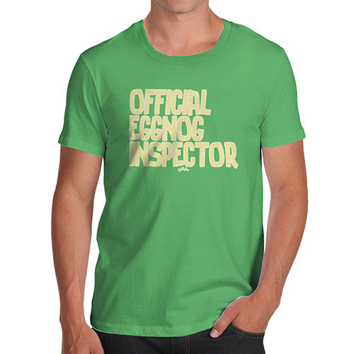 Funny T-Shirts For Guys Eggnog Inspector Men's T-Shirt Medium Green