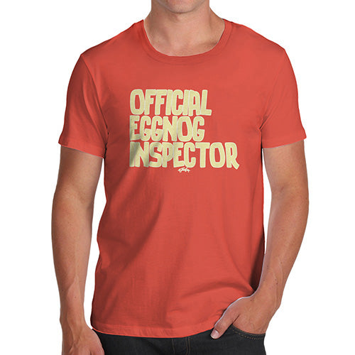 Funny T Shirts For Dad Eggnog Inspector Men's T-Shirt X-Large Orange