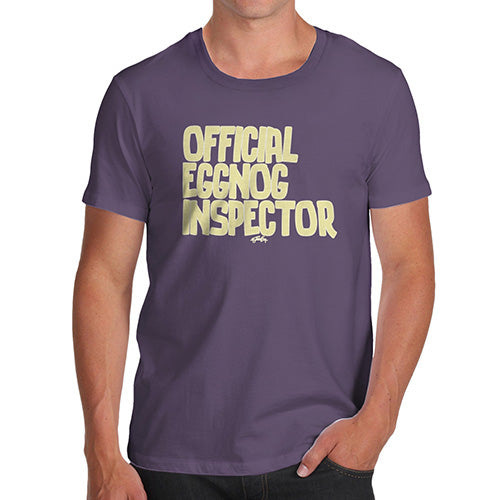 Funny Gifts For Men Eggnog Inspector Men's T-Shirt X-Large Plum