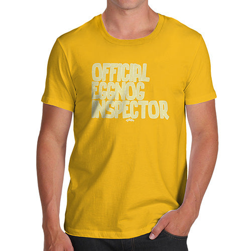 Funny Gifts For Men Eggnog Inspector Men's T-Shirt Large Yellow