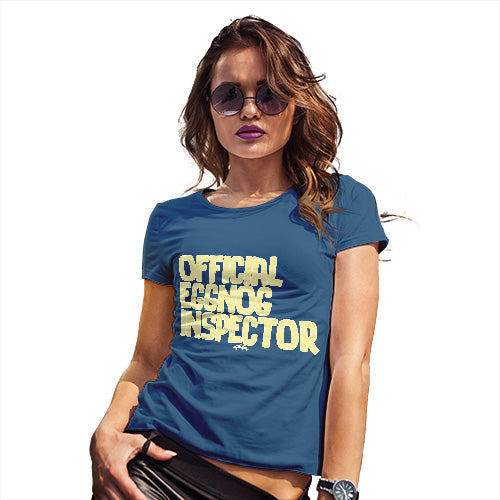 Funny Tee Shirts For Women Eggnog Inspector Women's T-Shirt Medium Royal Blue