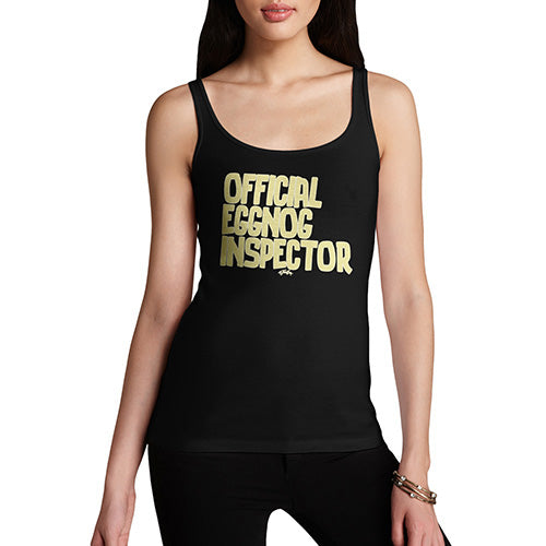 Womens Novelty Tank Top Eggnog Inspector Women's Tank Top Small Black