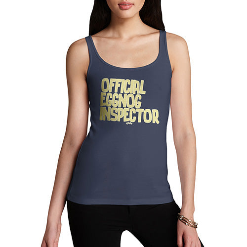 Funny Tank Top For Mum Eggnog Inspector Women's Tank Top Medium Navy