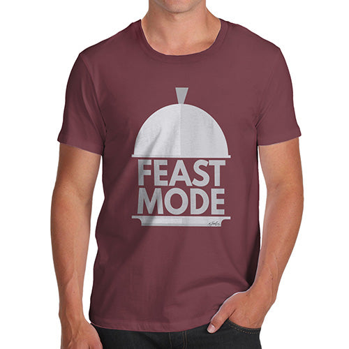 Funny T-Shirts For Men Feast Mode Men's T-Shirt Small Burgundy