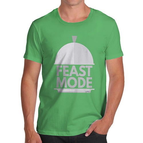 Novelty Tshirts Men Funny Feast Mode Men's T-Shirt Medium Green