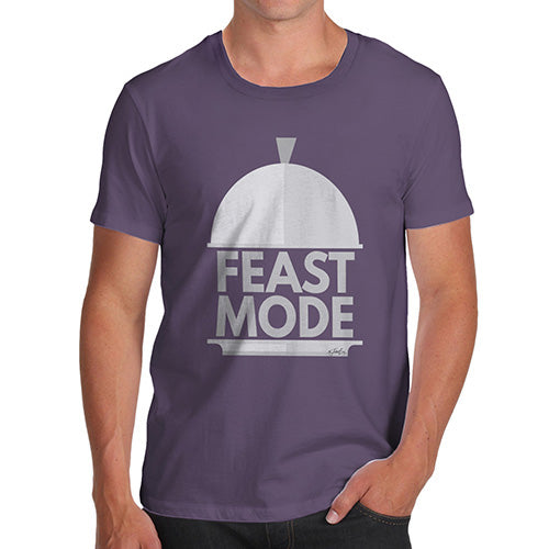 Funny T Shirts For Men Feast Mode Men's T-Shirt Medium Plum