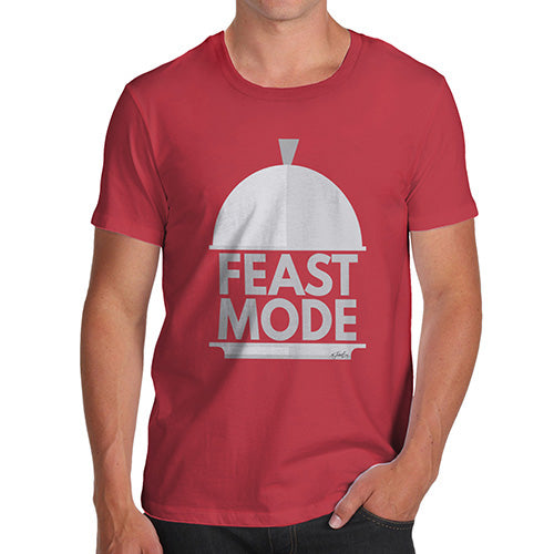 Funny T Shirts For Dad Feast Mode Men's T-Shirt Large Red