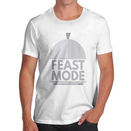 Funny T Shirts For Dad Feast Mode Men's T-Shirt Medium White