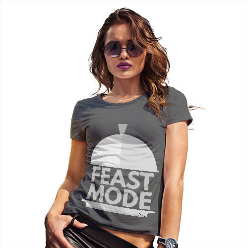Funny Tee Shirts For Women Feast Mode Women's T-Shirt Small Dark Grey