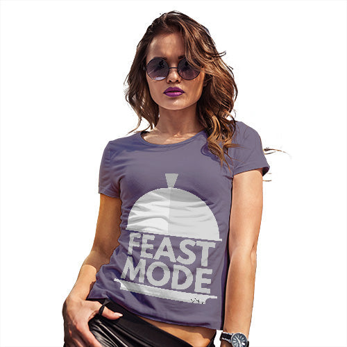 Womens Funny Tshirts Feast Mode Women's T-Shirt Large Plum