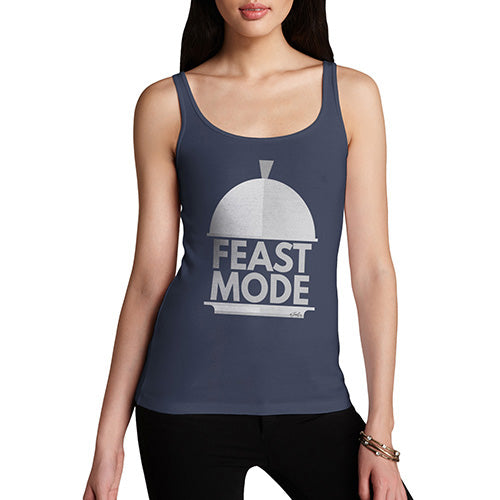 Funny Tank Tops For Women Feast Mode Women's Tank Top Medium Navy