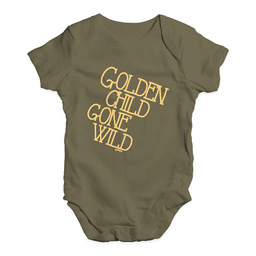 Baby Onesies Golden Child Gone Wild Baby Unisex Baby Grow Bodysuit 6 - 12 Months Khaki